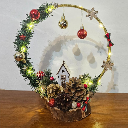 Aranjament de Craciun pentru masa, cu leduri C19