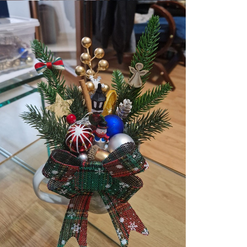 Aranjament Cana de Craciun cu Bomboane C14